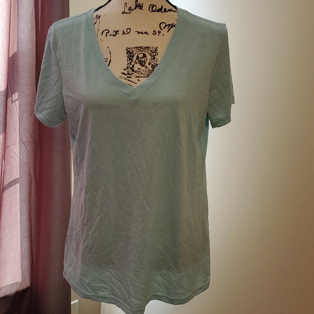 Blue Reebok Athletic V Neck Tee